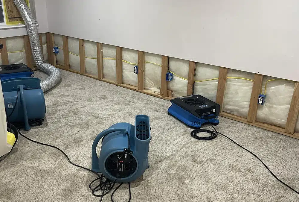Structural drying in a living room in Lehi, UT